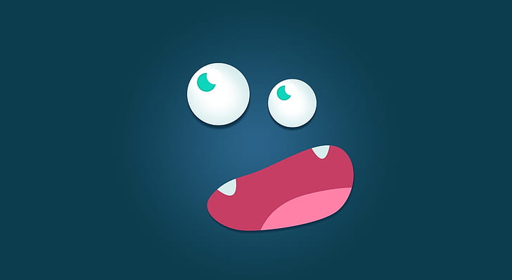 Flat Angry Monster, Funny, Background, Face, Monster, HD wallpaper
