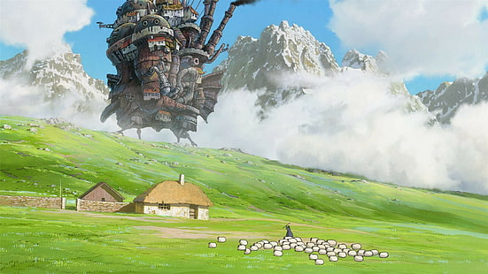 anime, Hayao Miyazaki, Howls Moving Castle, Meu Vizinho Totoro, Studio Ghibli, Totoro, HD papel de parede HD wallpaper