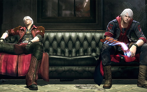 Devil May Cry Dante wallpaper, Devil May Cry, DmC: Devil May Cry, video games, Dante, Devil May Cry 4, Nero (character), HD wallpaper HD wallpaper