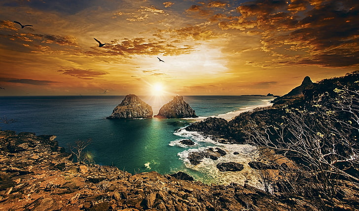 landscape, coast, Brazil, HD wallpaper