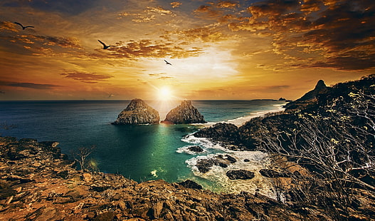 landscape, coast, Brazil, HD wallpaper HD wallpaper