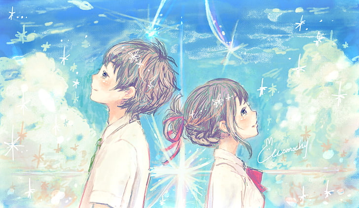 Anime, Your Name., Kimi No Na Wa., Mitsuha Miyamizu, Taki Tachibana, HD  wallpaper | Wallpaperbetter