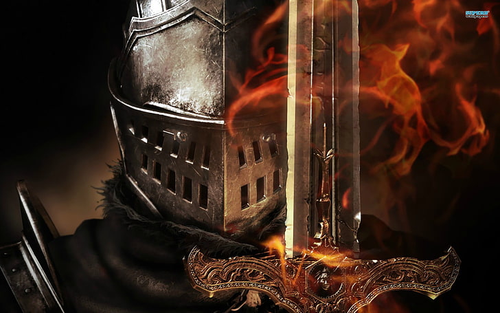 medieval knight graphic wallpaper, Dark Souls, Dark Souls II, video games, HD wallpaper