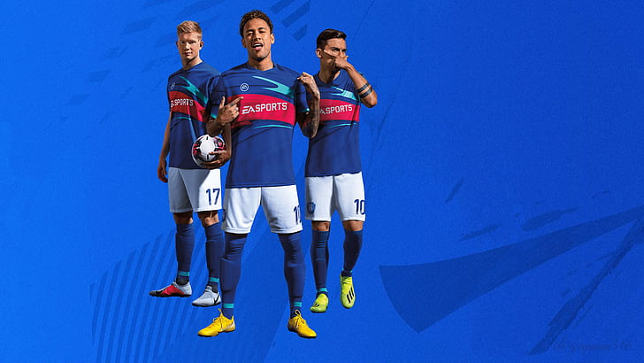 FIFA Online 4, Neymar, Kevin de Bruyne, Paulo Dybala, video game, pria, Wallpaper HD