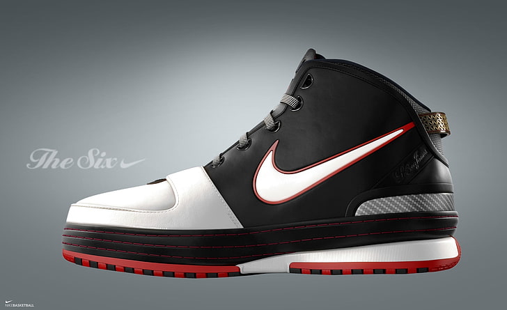 Lebron James Sneakers, niesparowane białe, czarne i czerwone sneaker Nike, sport, koszykówka, trampki, James, Lebron, Tapety HD