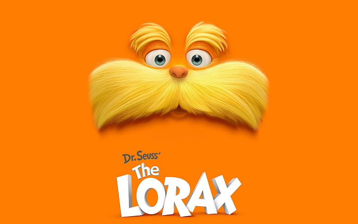 Dr. Seuss The Lorax digital wallpaper, mustache, cartoon, The Lorax, HD wallpaper