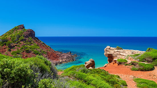 Menorco, mar, costa, isla, España, Menorco, mar, costa, isla, España, Fondo de pantalla HD HD wallpaper