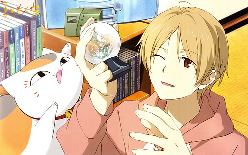 Natsume friends account, Leaving friends posted on your name, Natsume Takashi, Cat teacher, Cute, Warm, Crystal Ball, ACG, Japanese anime, natsume friends account, leaving friends posted on your name, natsume takashi, cat teacher, cute, HD wallpaper HD wallpaper