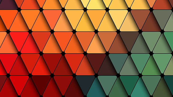 segitiga, segitiga, warna-warni, warna, abstrak, Wallpaper HD