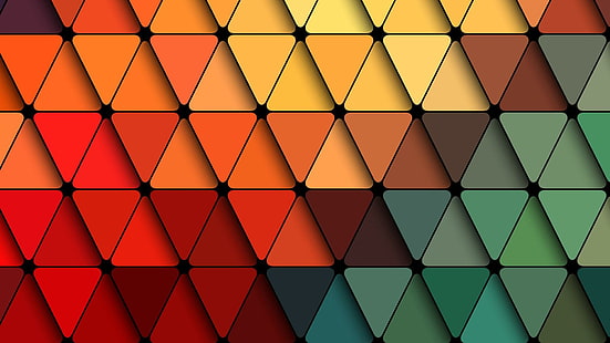 triângulo, triângulos, colorido, cores, resumo, HD papel de parede HD wallpaper