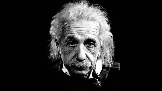 그레이 스케일 앨버트 아인슈타인 흑백 과학자 검은 배경 초상화 아트 흑백 HD 아트, 그레이 스케일, 앨버트 아인슈타인, HD 배경 화면 HD wallpaper