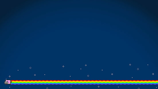 gatto nyan semplice sfondo arcobaleni blu gatto, Sfondo HD HD wallpaper