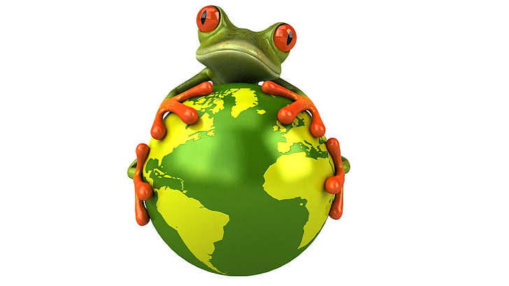 red eye leaf frog, eyes, look, graphics, planet, frog, Free frog 3d, HD wallpaper