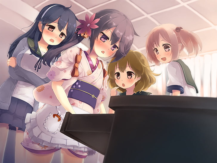 Anime, Kantai-Sammlung, Akebono (KanColle), Oboro (KanColle), Sazanami (KanColle), Ushio (KanColle), HD-Hintergrundbild