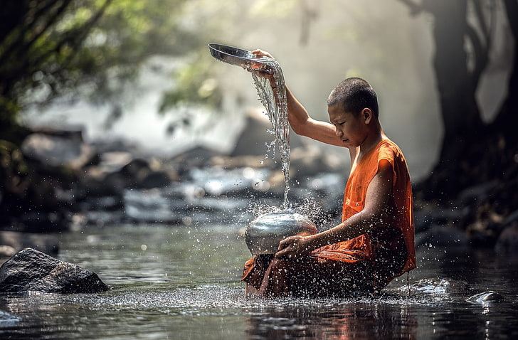 monjes, Tailandia, Fondo de pantalla HD