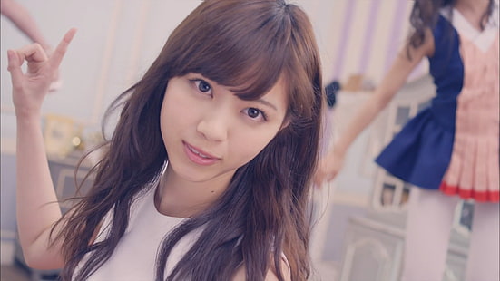 Nogizaka46, asiatique, femmes, cheveux auburn, Fond d'écran HD HD wallpaper