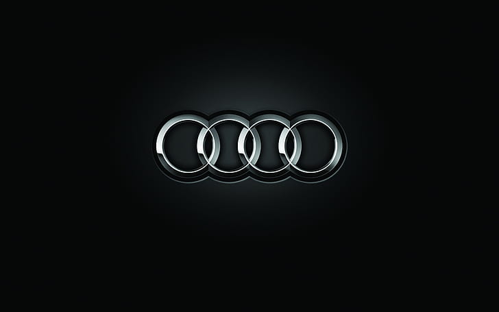 Audi Logo, circles, cars, background, HD wallpaper