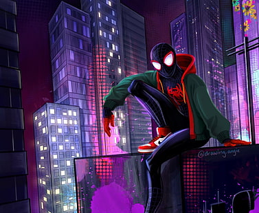 Кино, Человек-паук: В стихах-пауках, Комиксы о чудесах, Майлз Моралес, Человек-паук, HD обои HD wallpaper