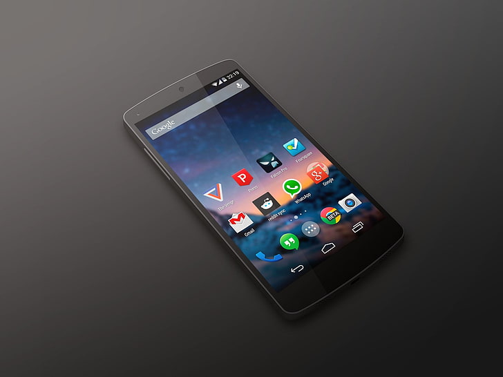 black smartphone, Android, Google, Black, Smartphone, Nexus 5, Kit Kat, by LG, HD wallpaper