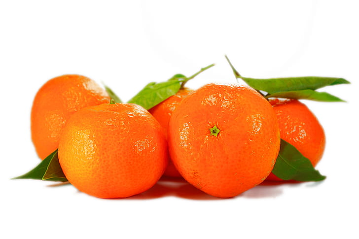 oranges, fruit, tangerines, Fresh, leaves, oranges, fruit, tangerines, fresh, leaves, HD wallpaper