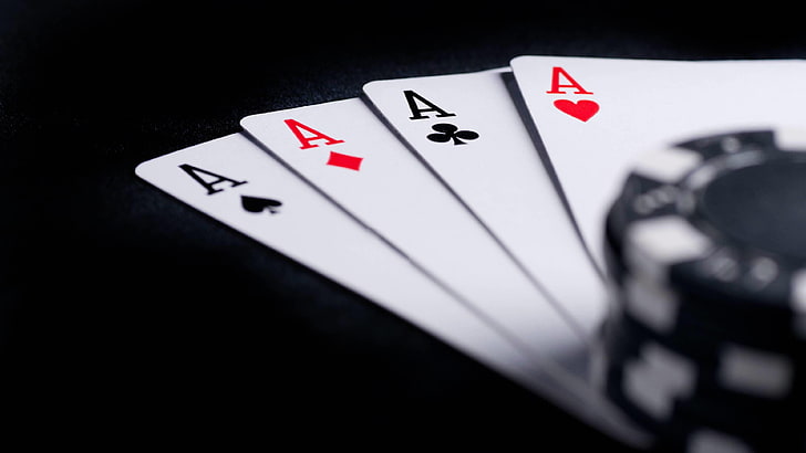 Ace of diamond spade heart and cloves cards, card, chips, ACE, poker, HD wallpaper