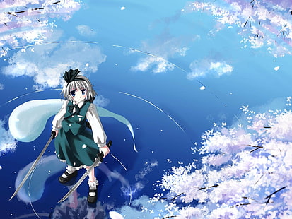 Anime, Touhou, Myon (Touhou), Youmu Konpaku, HD wallpaper HD wallpaper