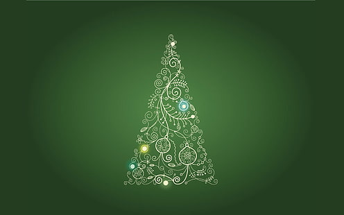 Christmas tree vector art, Christmas, HD wallpaper HD wallpaper