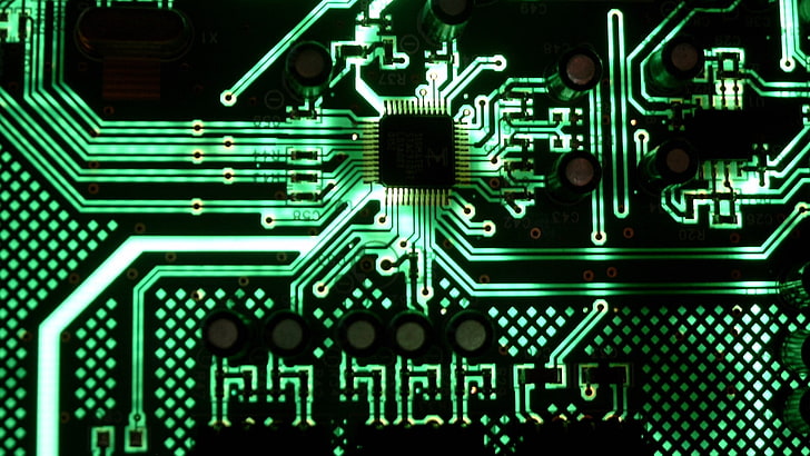 placa de circuito negro y verde, tecnología, Fondo de pantalla HD
