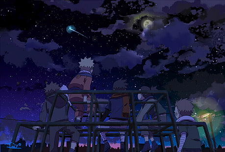 Anime, Naruto, Akamaru (Naruto), Chōji Akimichi, Chōjūrō (Naruto), Kiba Inuzuka, Naruto Uzumaki, Shikamaru Nara, HD-Hintergrundbild HD wallpaper
