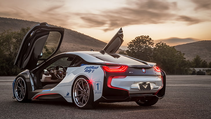 bmw i8, bmw, roadster, 2018, coupe, sports car, luxury car, luxury vehicle, supercar, HD wallpaper