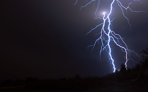 lightning strike, the storm, the sky, element, lightning, HD wallpaper HD wallpaper