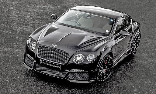 black Bentley Continental GT coupe, bentley, continental, gt, onyx, tuning, HD wallpaper HD wallpaper