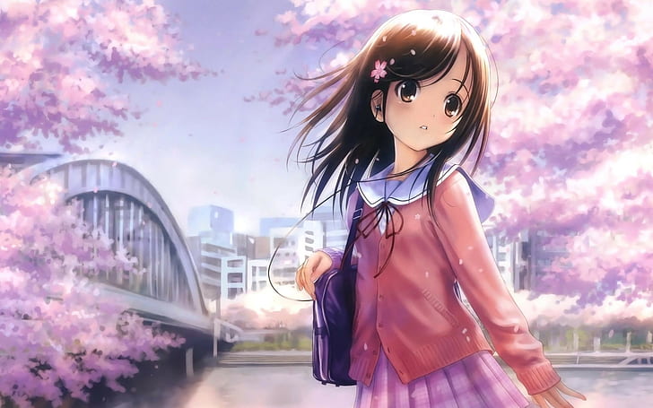 Anime Mädchen, Anime, Schuluniform, HD-Hintergrundbild