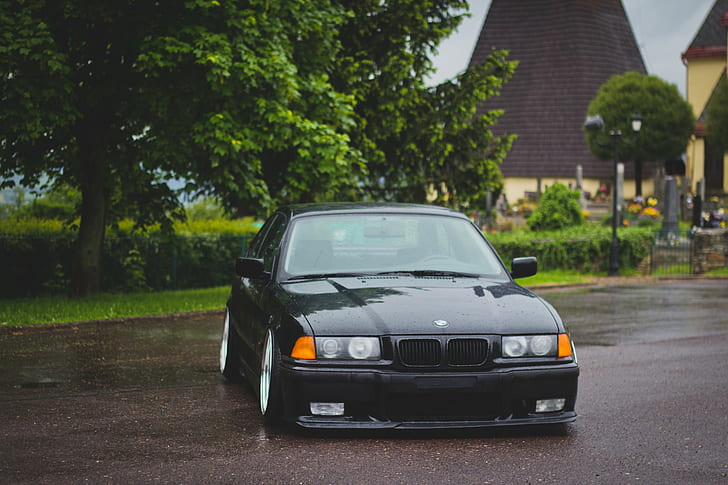 BMW E36 M3 Black, bmw, E36, M3, hitam, Tuning, sebelumnya, Wallpaper HD