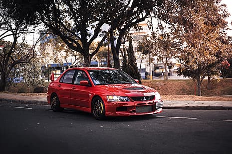 Mitsubishi สีแดง Lancer Evolution IX, วอลล์เปเปอร์ HD HD wallpaper