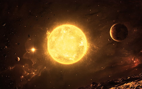 Universum, Sonne, Raum, Raumkunst, Asteroid, Planet, HD-Hintergrundbild HD wallpaper