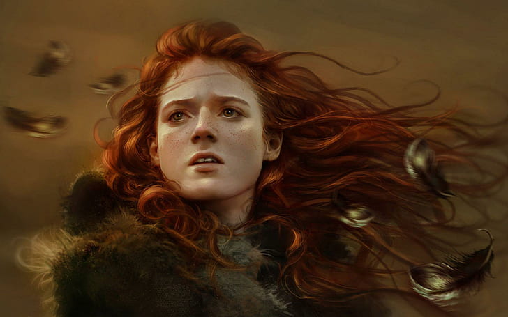 Ygritte - Game of Thrones, red haired girl painting, movies, 1920x1200, game of thrones, ygritte, rose leslie, HD wallpaper