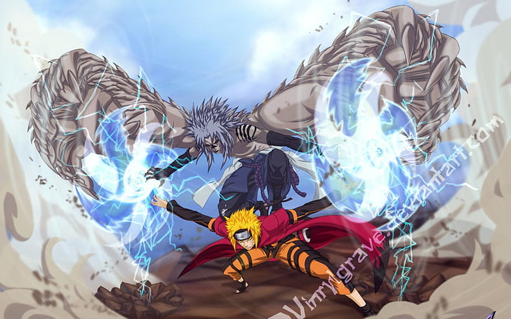 Naruto och Sasuke illustration, Anime, Naruto, Naruto Uzumaki, Sasuke Uchiha, HD tapet