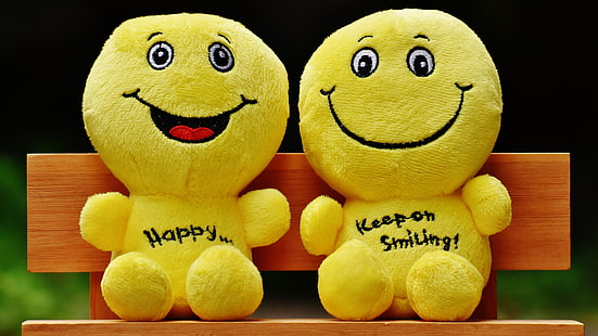 노랑, 봉제 인형, 장난감, 웃는, 행복, 미소, 봉제 인형, 행복, HD 배경 화면 HD wallpaper