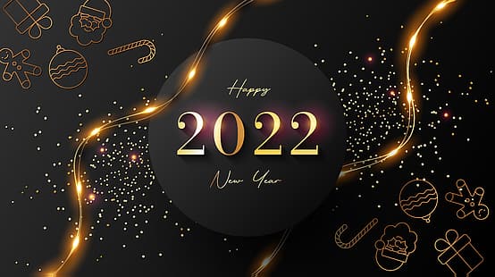 фон, Рождество, цифры, Новый год, 2022, HD обои HD wallpaper