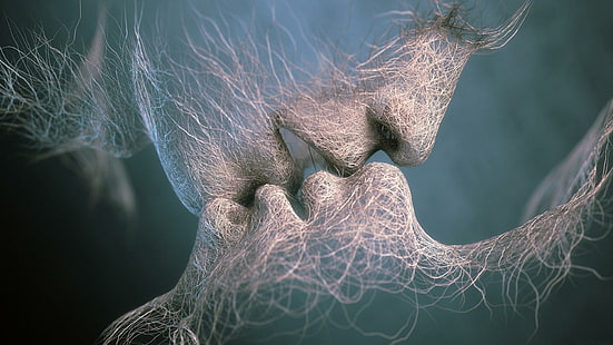 sieć, pocałunek, czułość, kompozycja, osoba całująca Tapeta tematyczna, pocałunek, czułość, kompozycja, Tapety HD HD wallpaper