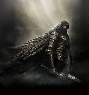 иллюстрация рыцаря, Темные души II, Темные души, HD обои HD wallpaper