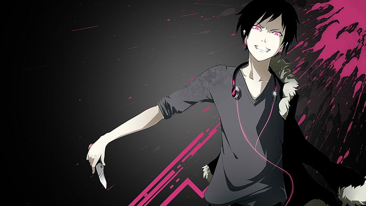 Grafische Tapete des männlichen Anime-Charakters, Anime, Durarara !!, Orihara Izaya, HD-Hintergrundbild