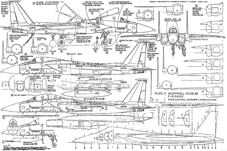 airplane, blueprint, drawing, eagle, fighter, jet, military, plane, scematic, HD wallpaper