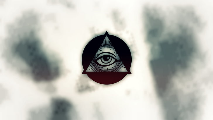 satu mata dengan logo segitiga, bulat, segitiga, mata semua yang melihat, Wallpaper HD