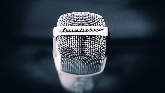 серый Sennheiser конденсаторный микрофон, микрофон, металл, сетка, HD обои HD wallpaper