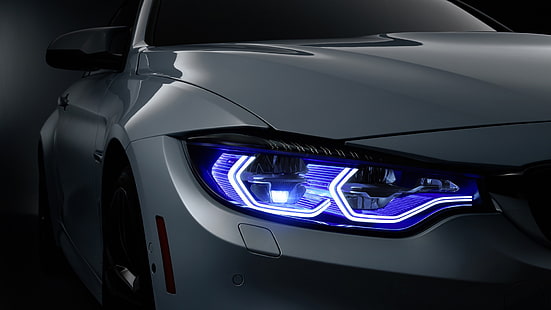 niebieski reflektor samochodowy, maszyna, BMW, samochody, Niemcy, Tapety HD HD wallpaper
