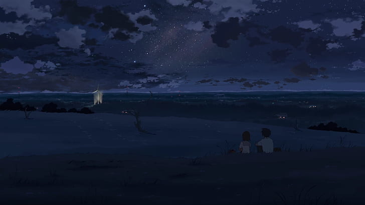 5 Zentimeter pro Sekunde, Himmel, Anime, Nacht, Sterne, HD-Hintergrundbild