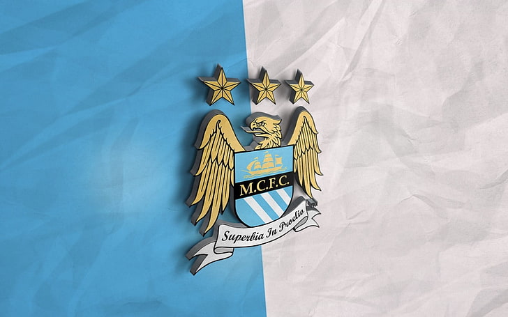 Dekoracja tarczy MCFC, Manchester City, Anglia, Premier League, logo, Tapety HD