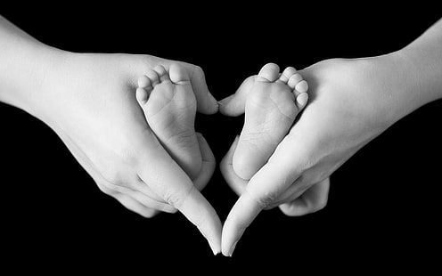 piedi del bambino, neonati, bambino, bambini, piede, amore, umore, madre, Sfondo HD HD wallpaper